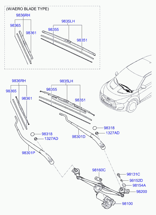 KIA 98351-2V000 - Lamela stergator parts5.com