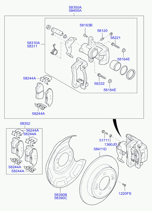 KIA 582461G300 - Set accesorii, placute frana parts5.com