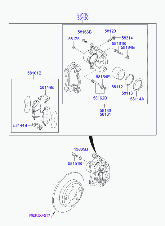 Hyundai 581012VA10 - Set placute frana,frana disc parts5.com