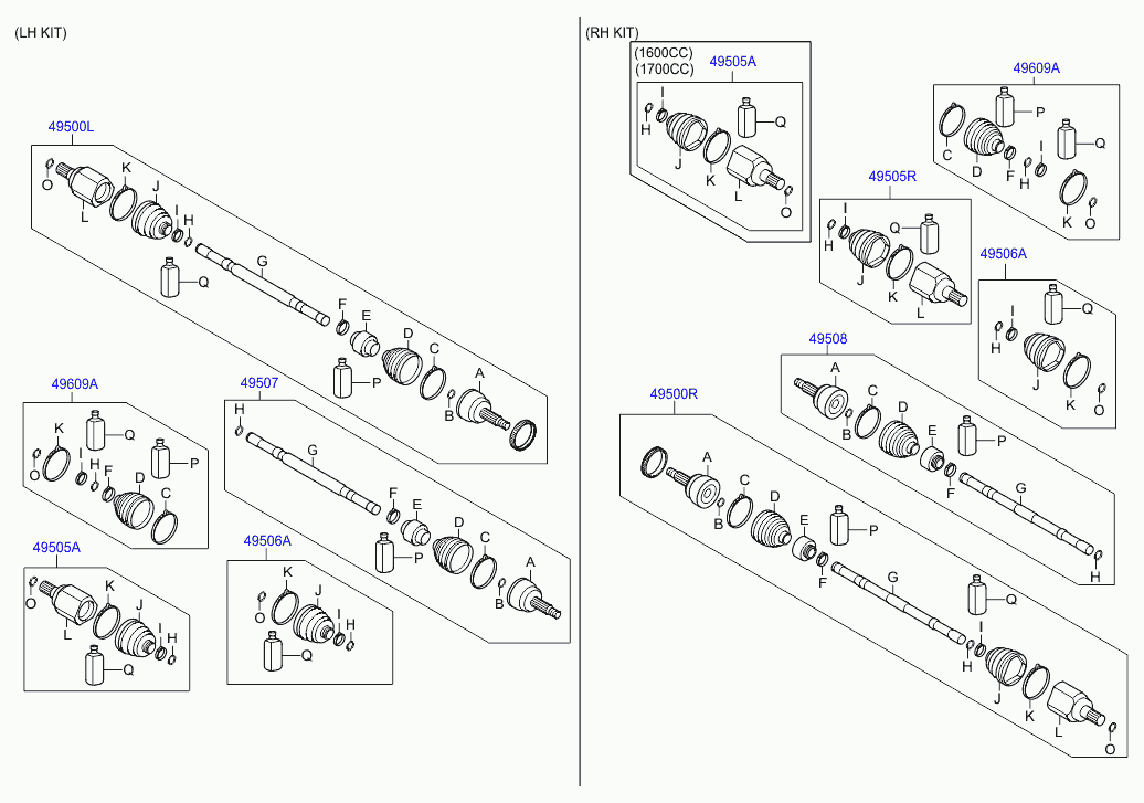 Hyundai 49500-2Y210 - Csukló, hajtótengely parts5.com