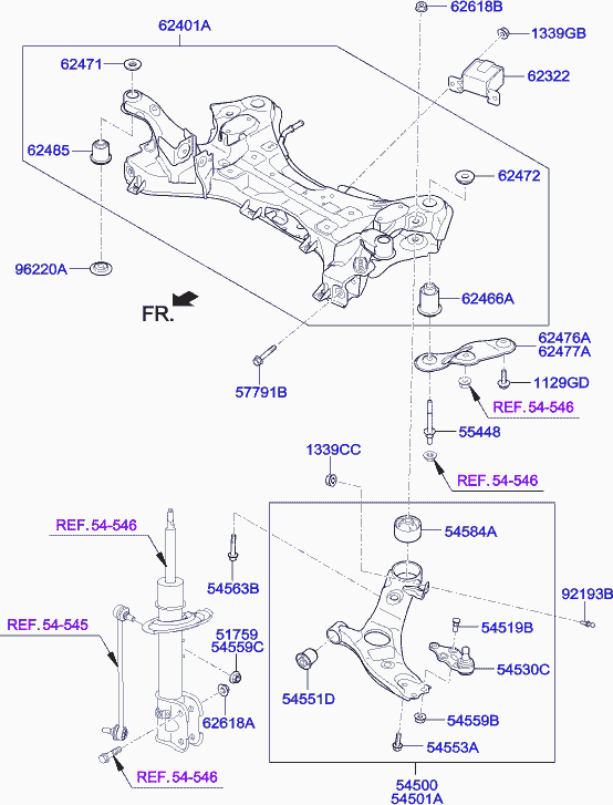 Hyundai 54500 2W600 - Wahacz, zawieszenie koła parts5.com