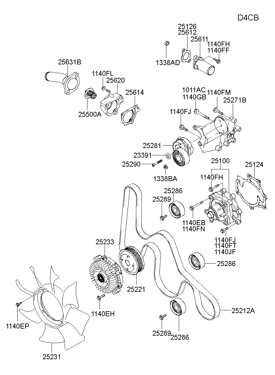 Hyundai 25510-42100 - Thermostat, coolant parts5.com