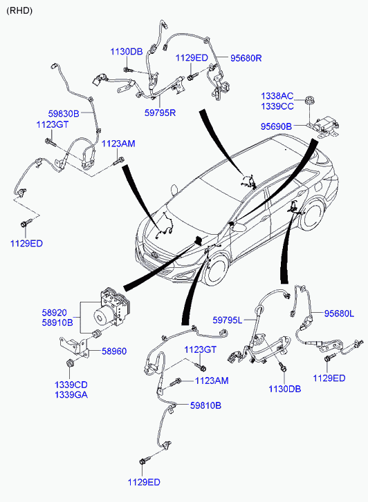 KIA 598303Z000 - Senzor,turatie roata parts5.com