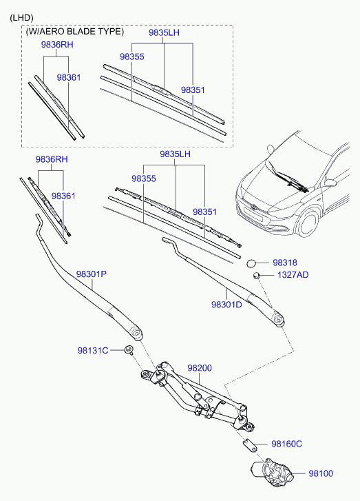 Hyundai 98360 1S000 - Limpiaparabrisas parts5.com