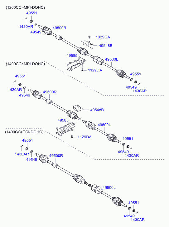 Hyundai 1430004307B - Pyöränlaakerisarja parts5.com