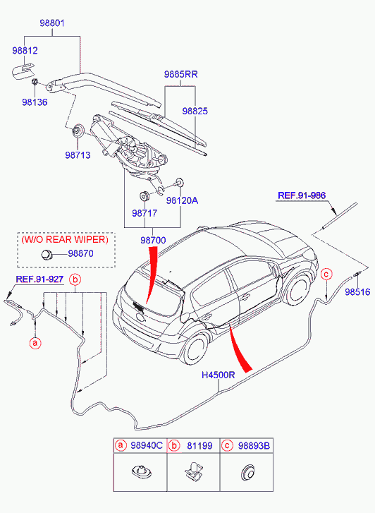 KIA 988511J000 - Stieracia liżta parts5.com