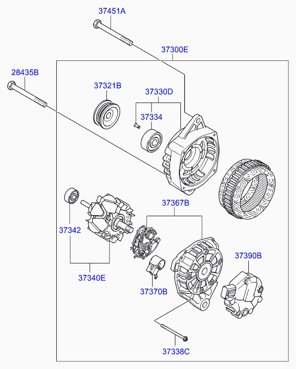 KIA 373002A600 - Generator / Alternator parts5.com