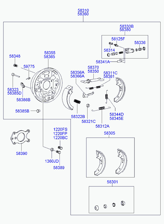 Hyundai 5838025000 - Wheel Brake Cylinder parts5.com