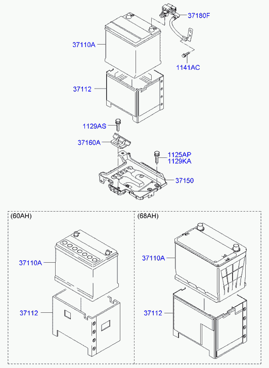 Hyundai 3711029102 - Akumulator za startovanje parts5.com