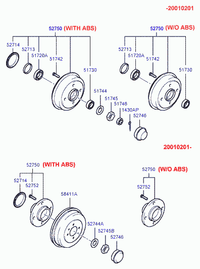 Hyundai 52713-21100 - Pyöränlaakerisarja parts5.com