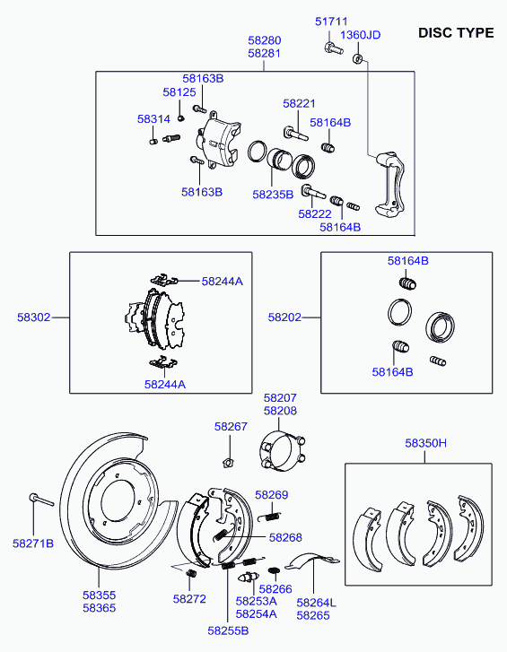 Hyundai 5830238A10 - Set placute frana,frana disc parts5.com