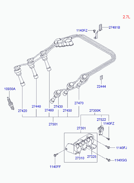 Hyundai 18818-11051 - Žarnica parts5.com