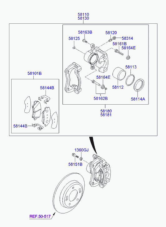 KIA 58190-A6A00 - Etrier frana parts5.com