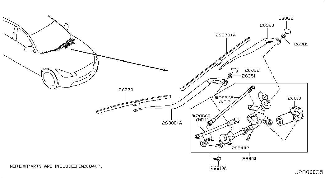 Infiniti 28890-JK65C - Stieracia liżta parts5.com