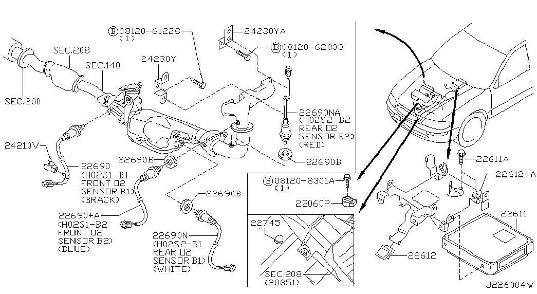 NISSAN 226A04L711 - Lambda Sensor parts5.com