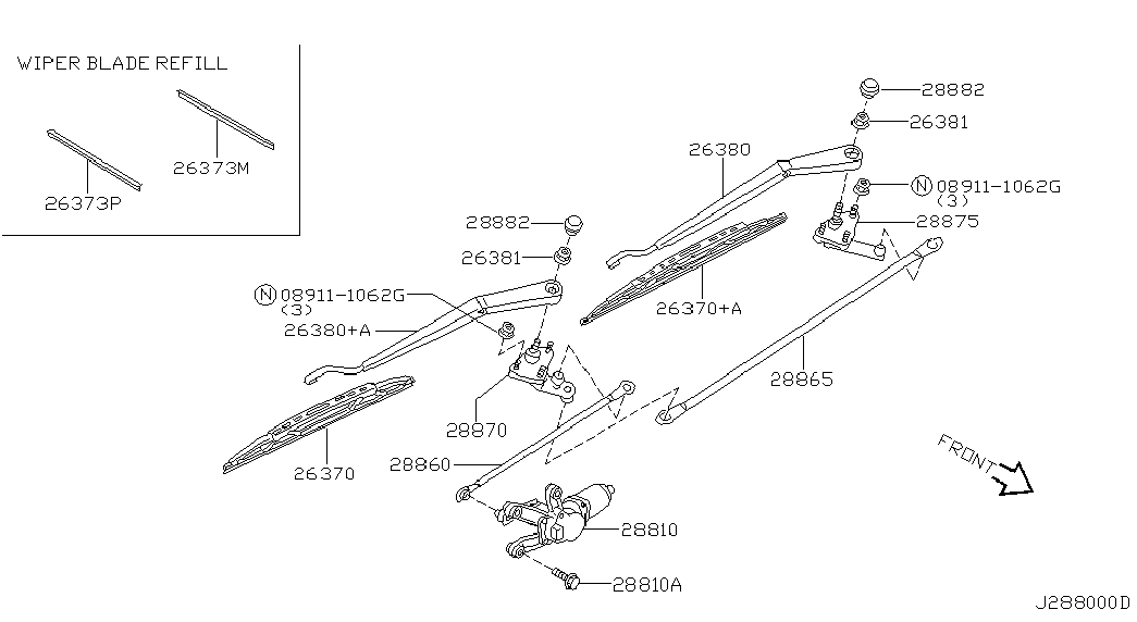 NISSAN 288902Y910 - Silecek süpürgesi parts5.com