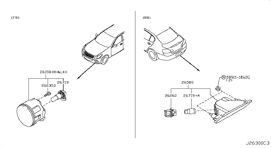 NISSAN B62964A001 - Λυχνία, προβολείς ομίχλης parts5.com