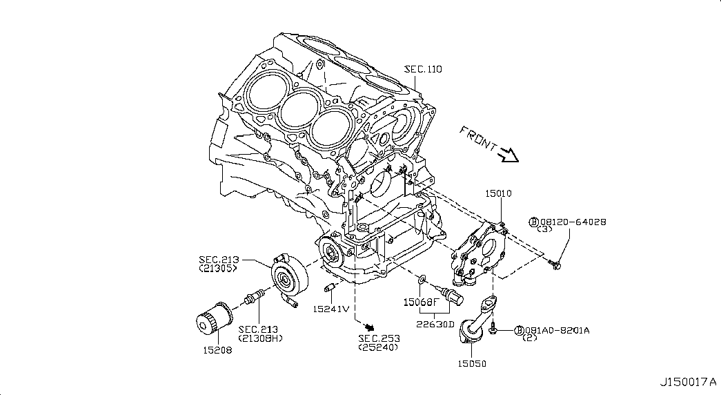 NISSAN 1520865F1A - Oil Filter parts5.com