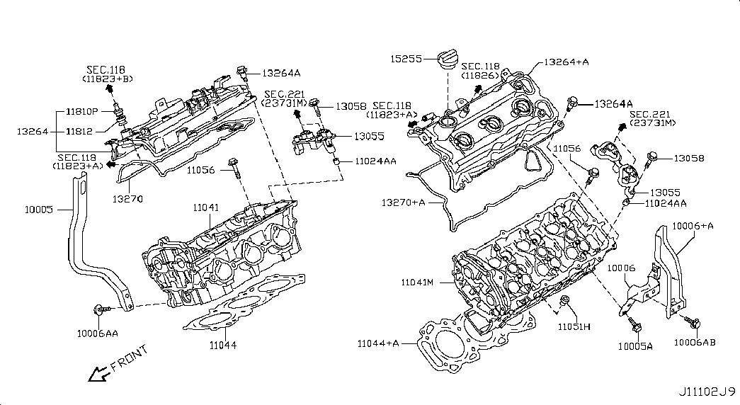 NISSAN 11044-9N01B - Garnitura, chiulasa parts5.com