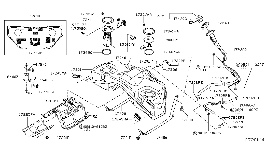 NISSAN 16400-JD51A - Yakıt filtresi parts5.com