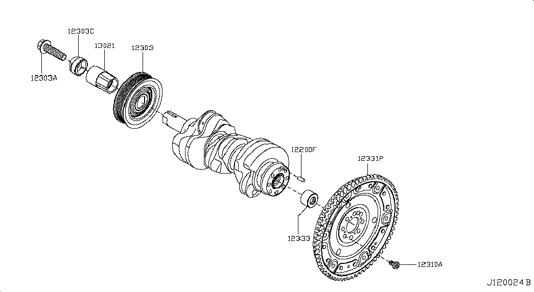 NISSAN 1232200Q0A - Ремъчна шайба, колянов вал parts5.com