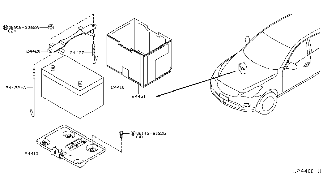 Infiniti 2441088S7A - Starter Battery parts5.com