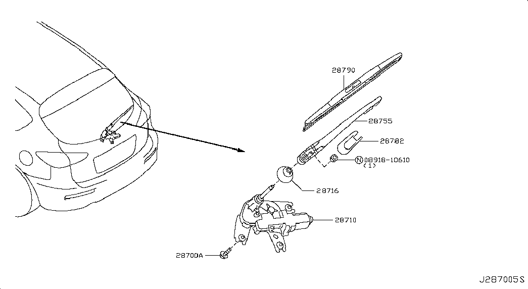 NISSAN 287901BA0A - Щетка стеклоочистителя parts5.com