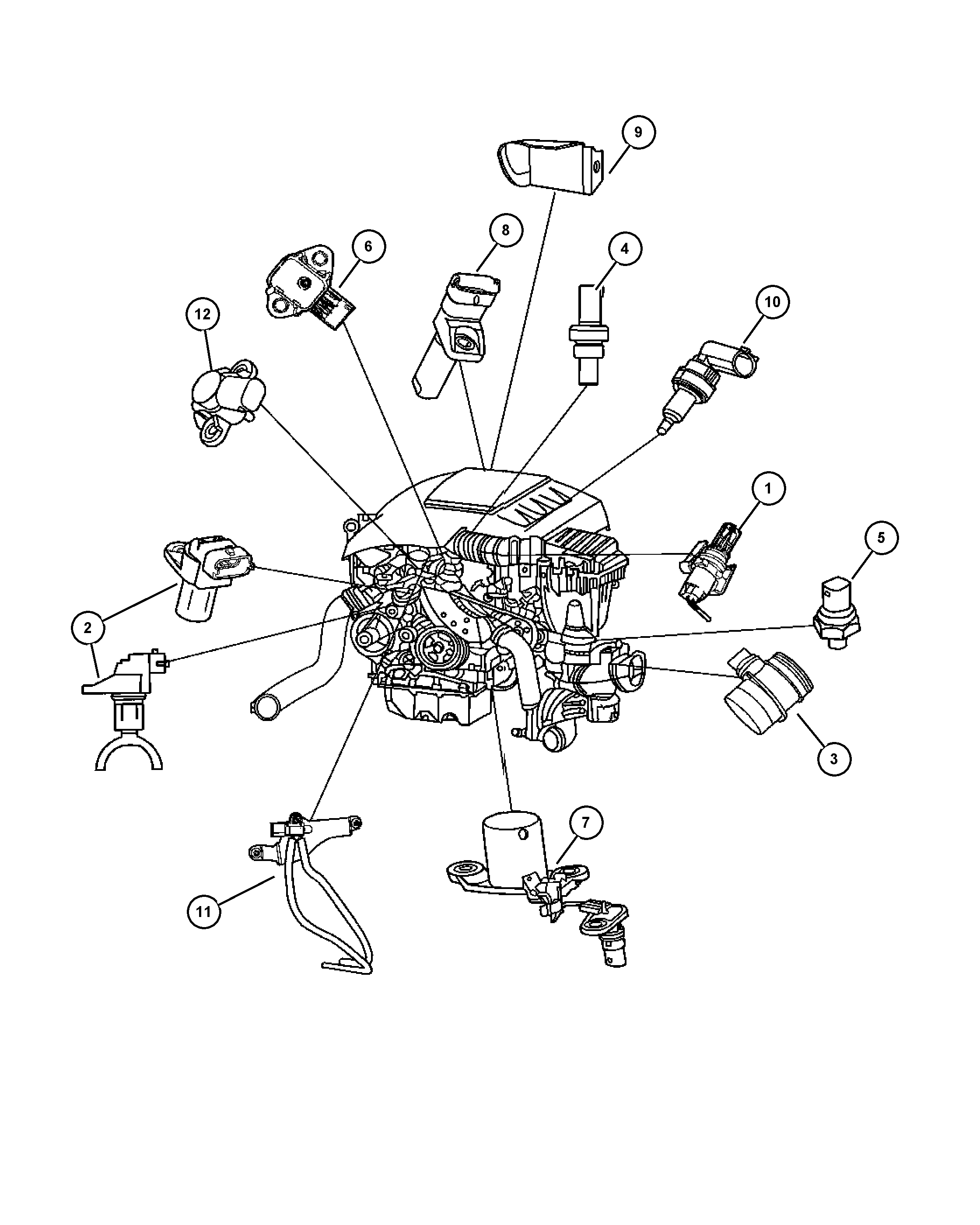 Chrysler 5175 764AA - Αισθητήρας, θερμοκρ. ψυκτικού υγρού parts5.com