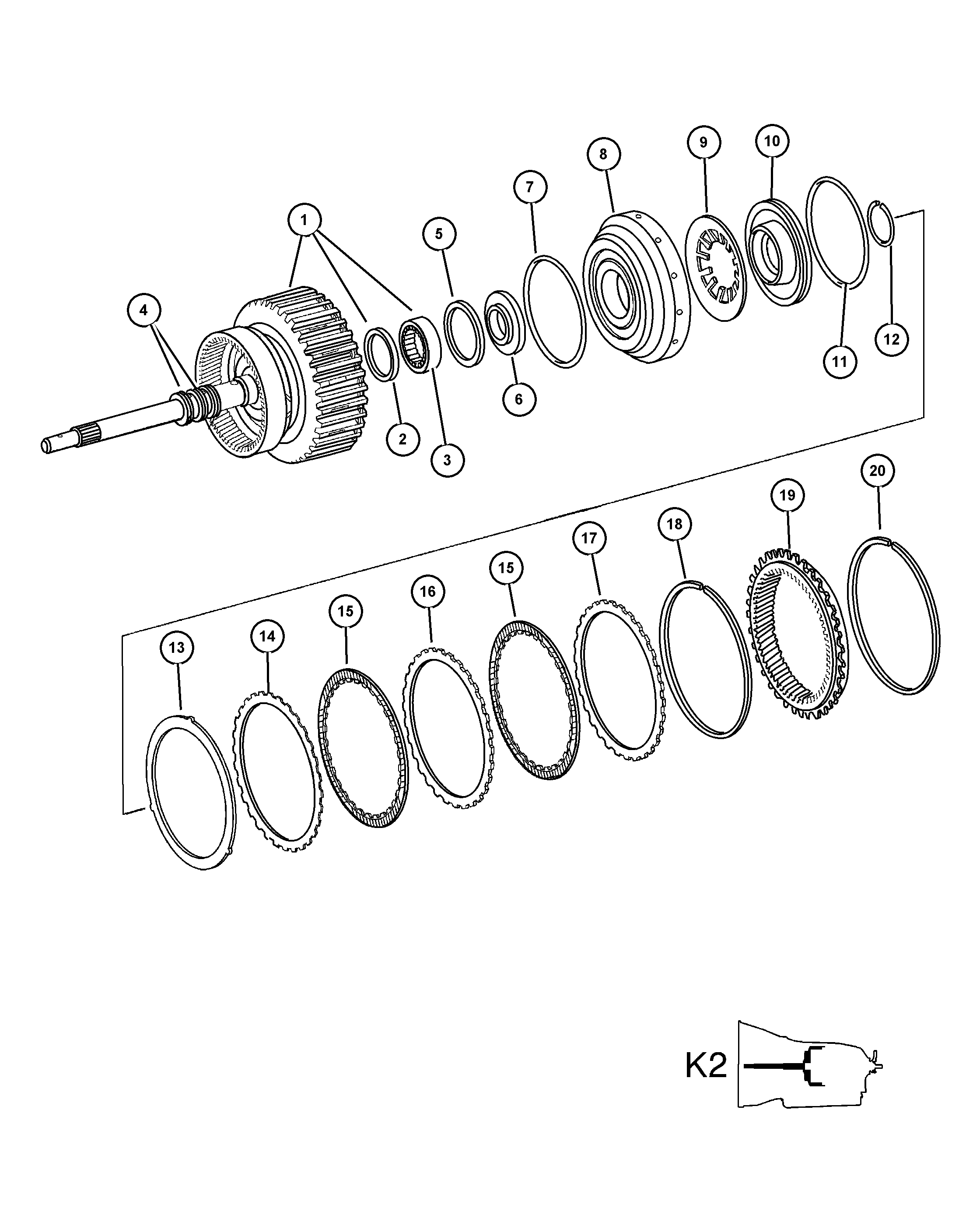 Chrysler 52108 141AB - Lamele frictiune, cutie automata parts5.com