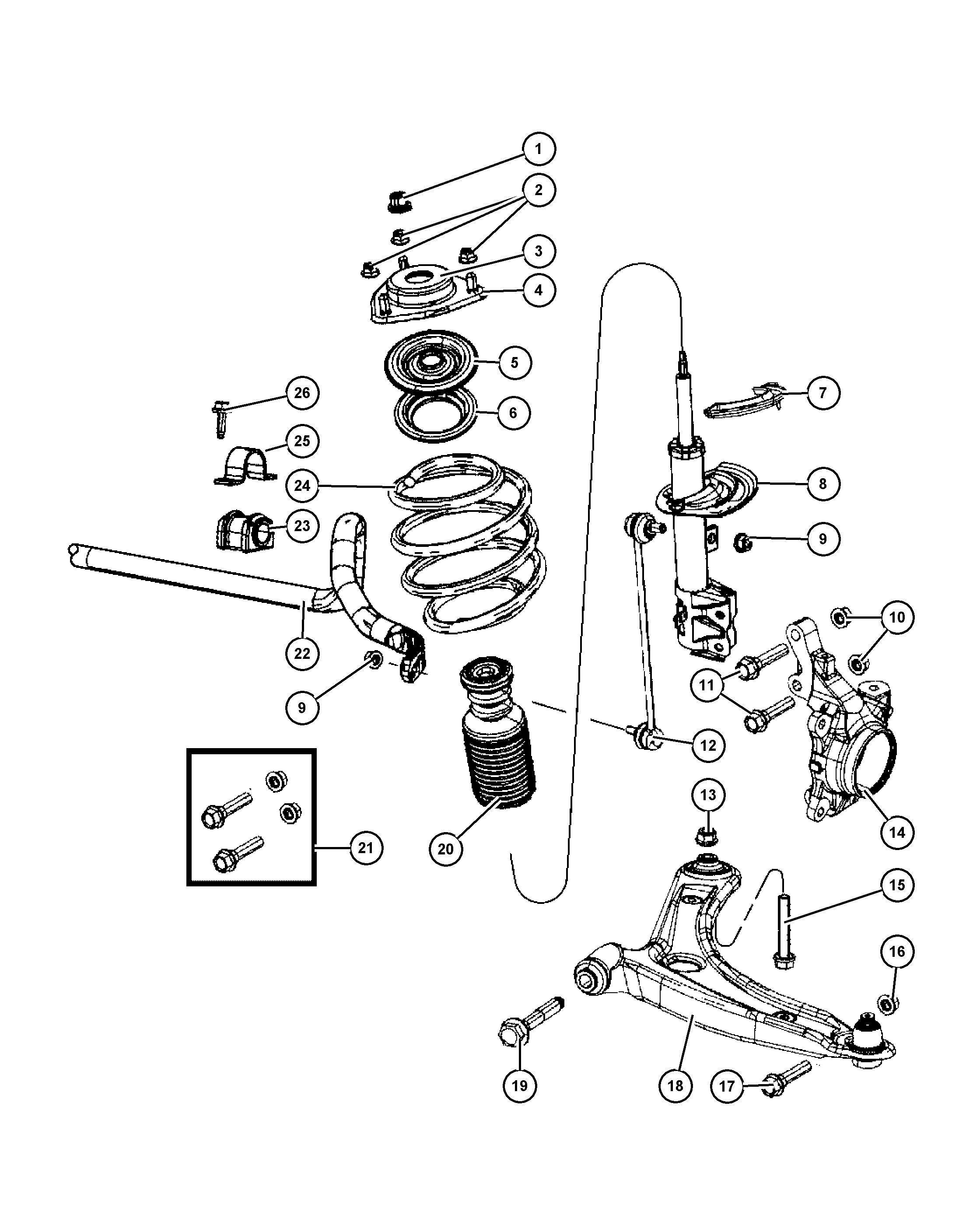 Chrysler 5105 040AB - Brat, suspensie roata parts5.com