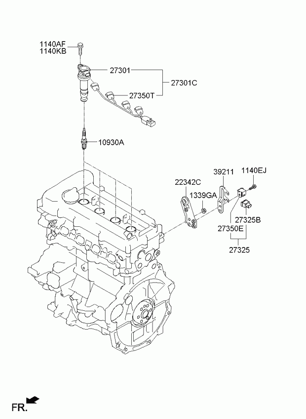 Hyundai 273002B010 - Bobina de inductie parts5.com