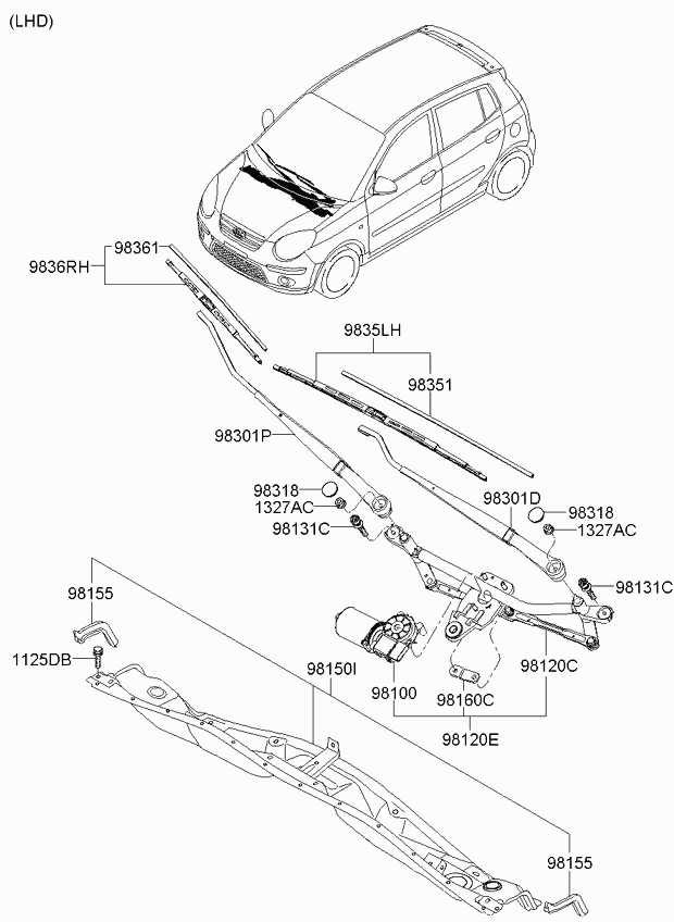 Hyundai 9836007000 - Lamela stergator parts5.com