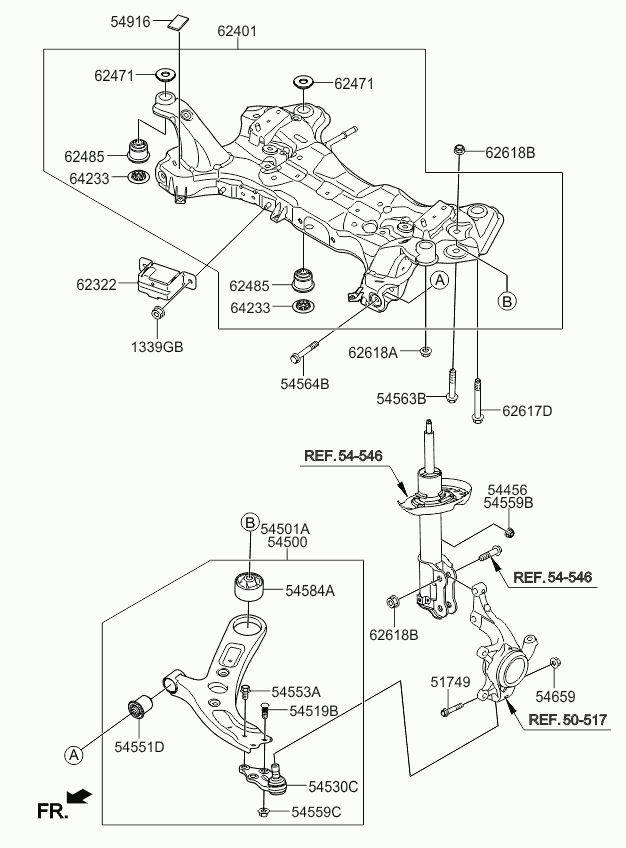 Hyundai 54551 A4000 - Suport,trapez parts5.com