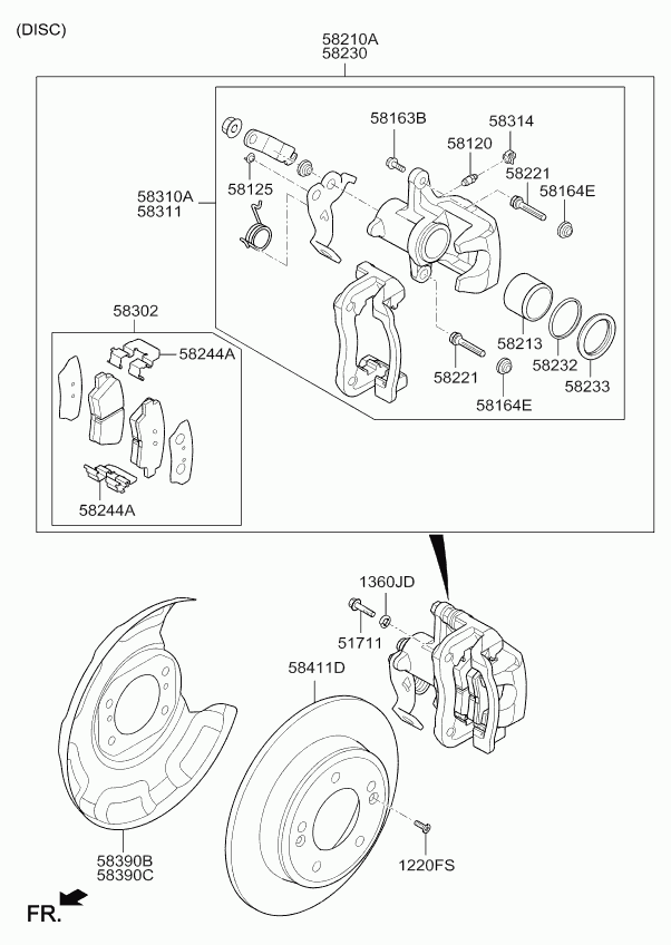 Hyundai 58302B2A00 - Set placute frana,frana disc parts5.com