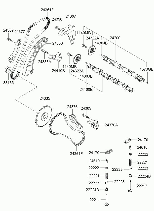 Hyundai 24387-2A010 - Timing Chain Kit parts5.com