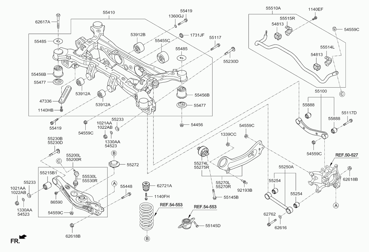 Hyundai 55250C5050 - Brat / bieleta, suspensie roata parts5.com