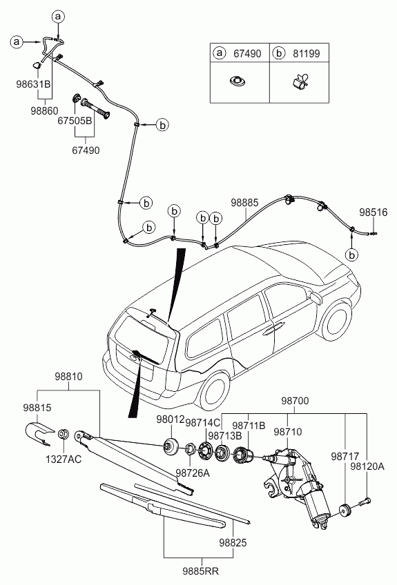 KIA 988504D001 - Pióro wycieraczki parts5.com