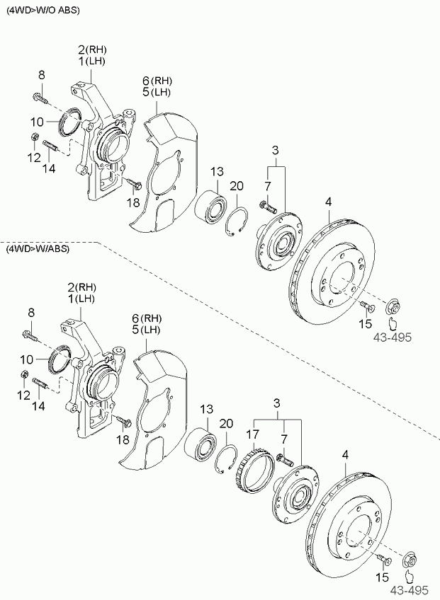 KIA 0K20133065A - Σετ ρουλεμάν τροχών parts5.com