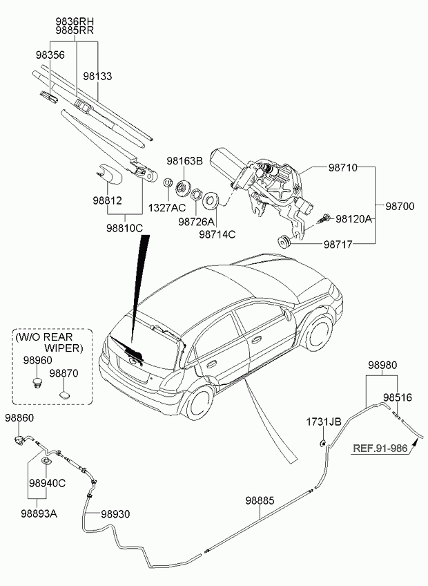 KIA 983601G000 - Metlica brisača parts5.com