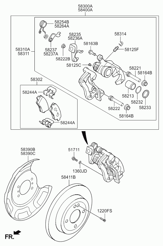 Hyundai 583021WA35 - Fren balata seti, diskli fren parts5.com