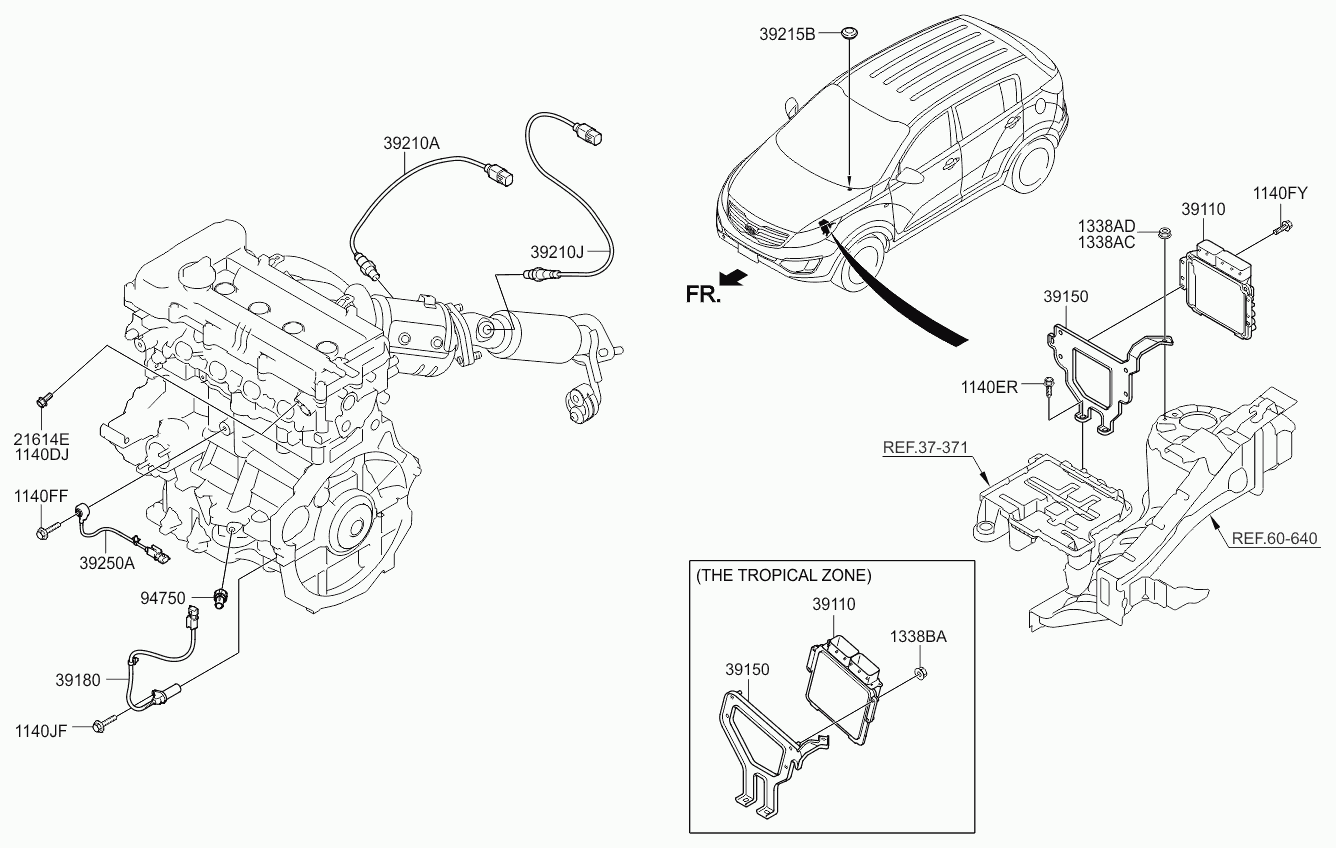 KIA 392102B210 - Lambda Sensor parts5.com