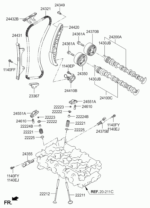 Hyundai 24610-03000 - Ventilstößel parts5.com