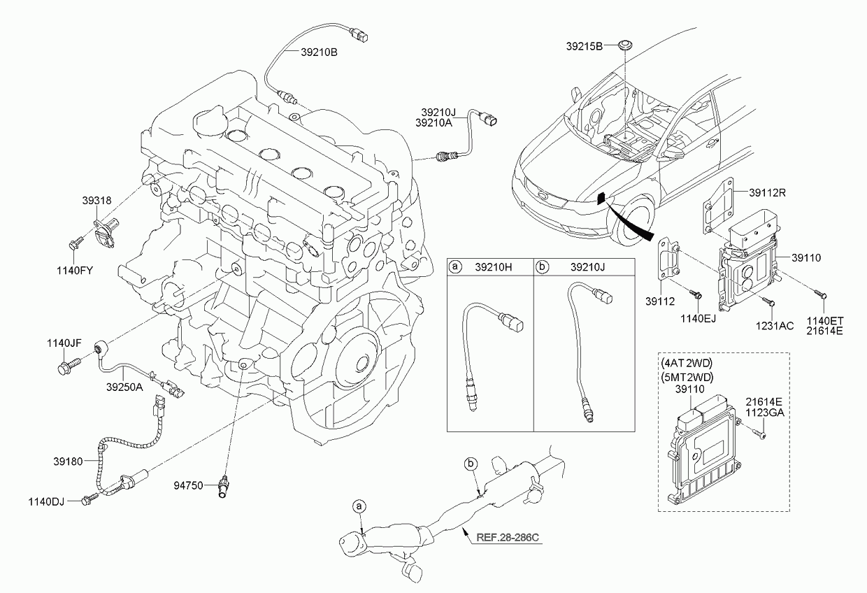 KIA 392102B070 - Lambda Sensor parts5.com