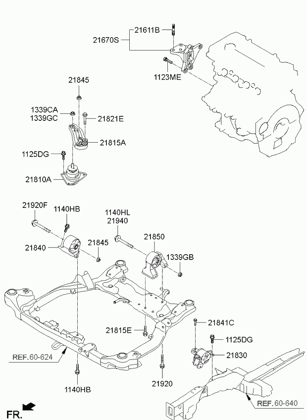 Hyundai 219101M100 - Suport motor parts5.com