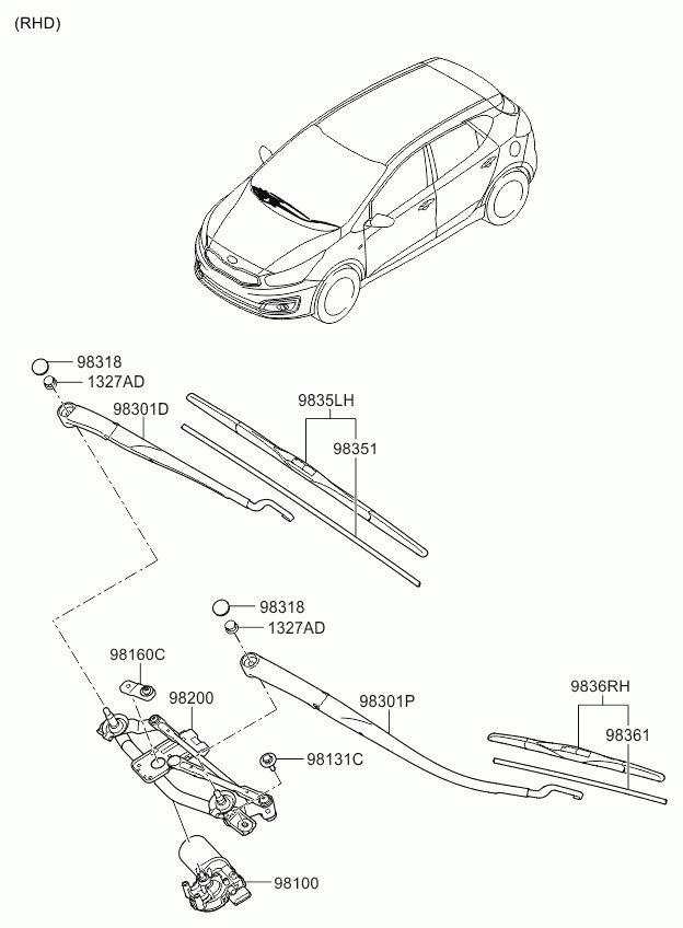 KIA 98350-A2000 - Silecek süpürgesi parts5.com