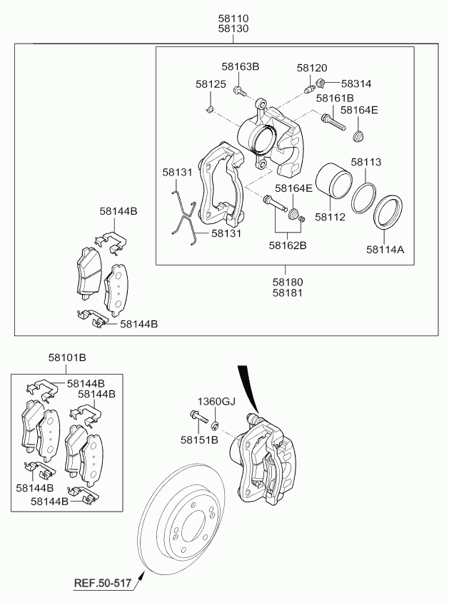 Buessing 58101-A6A70 - Set placute frana,frana disc parts5.com