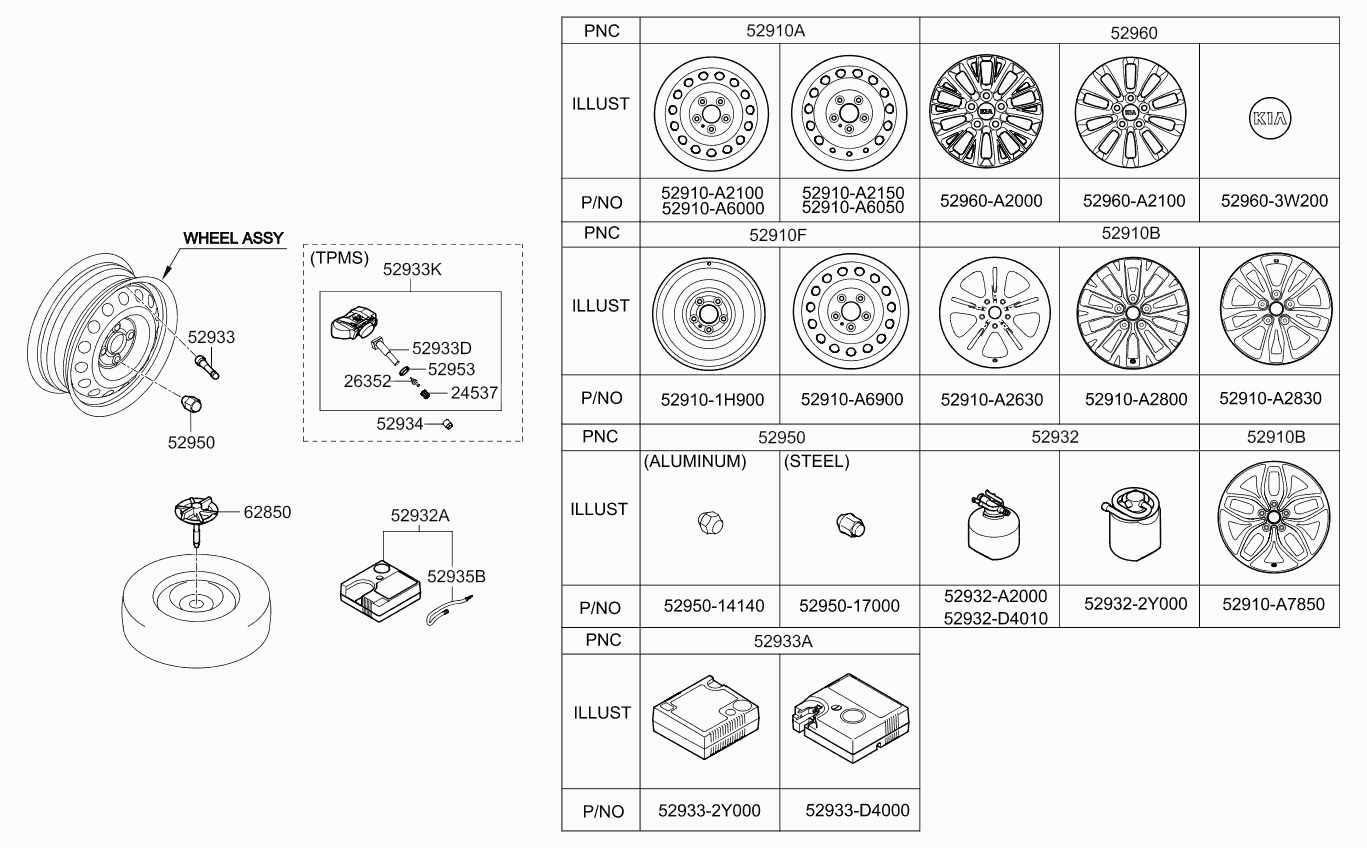 GENESIS 52933-B1100 - Senzor kotača, sustav za kontrolu tlaka u gumama parts5.com