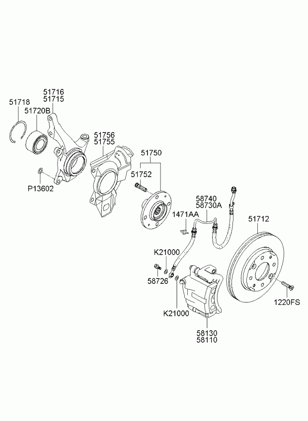 KIA 51718-2D010 - Lożisko kolesa - opravná sada parts5.com