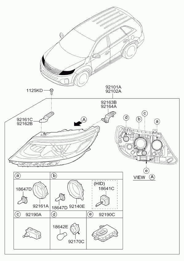 KIA 1864735010 - Izzó, távfényszóró parts5.com