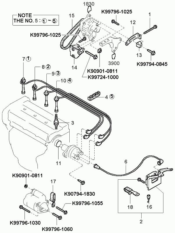 KIA 0K954 18381 - Correa trapecial poli V parts5.com